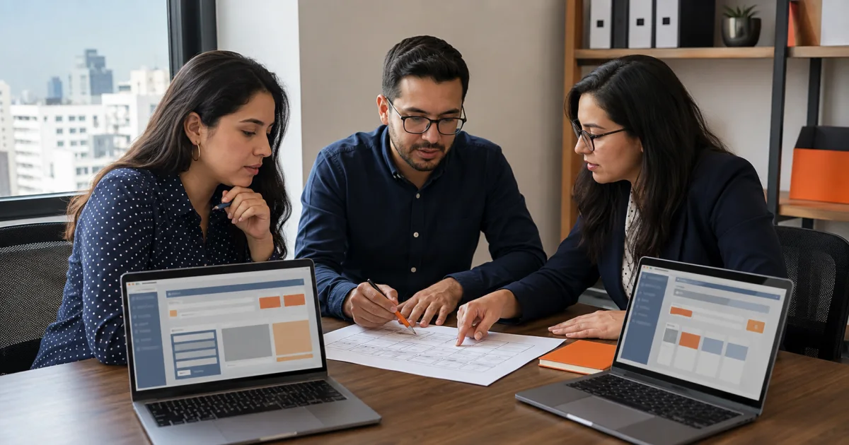 Equipo contable comparando sistemas mediante una evaluación común
